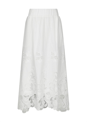 Yara long Emb skirt White Neo Noir 